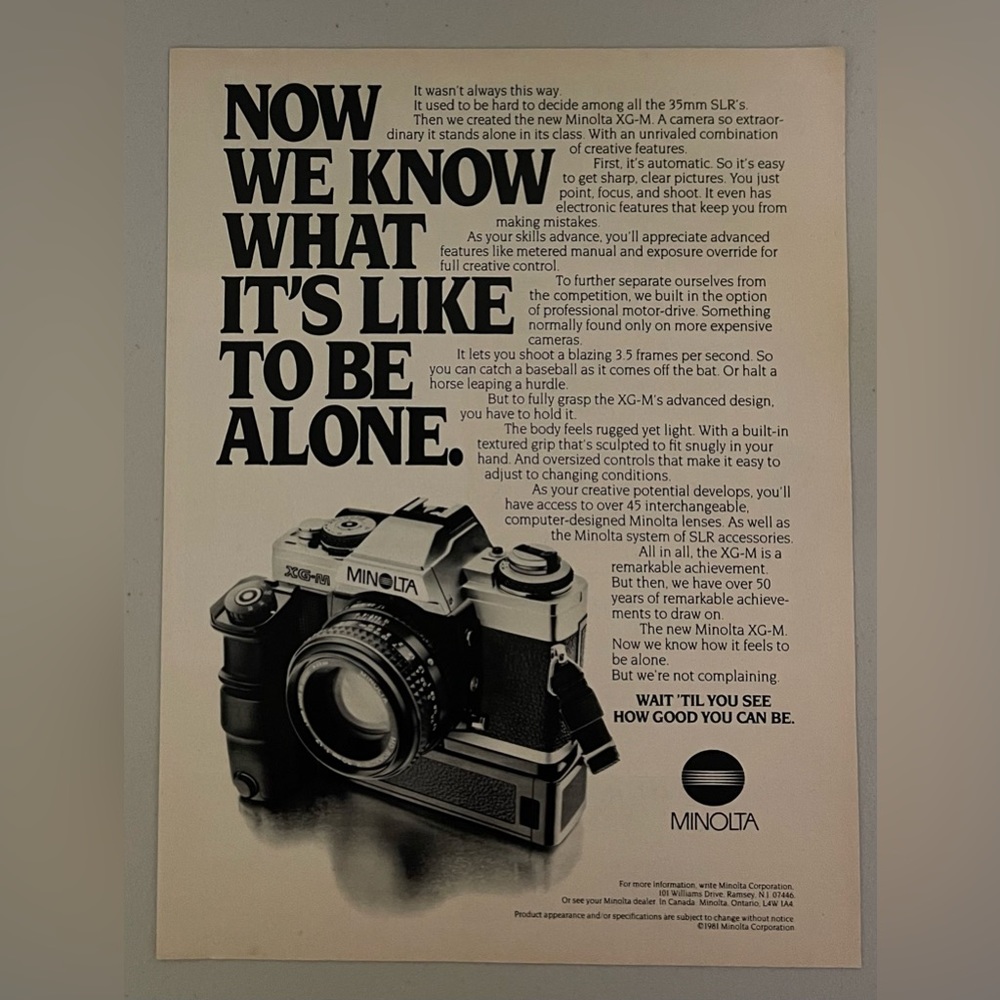 Minolta 1981 Advertisement